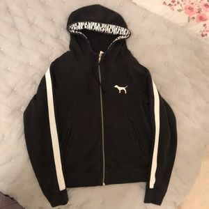 PINK Victoria’s Secret Black Full Zip Hoodie